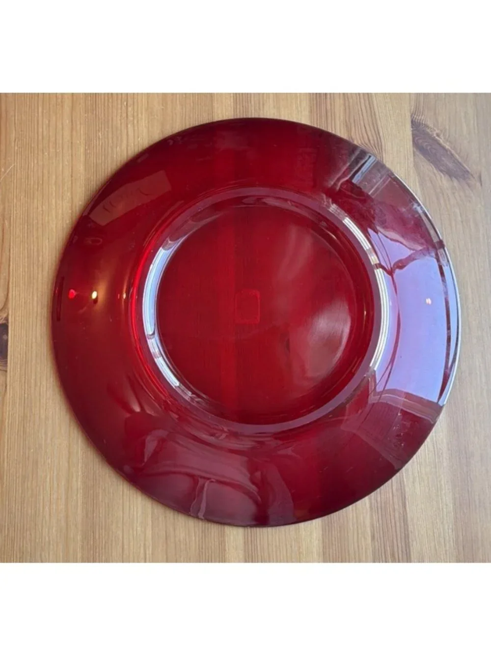 Viking  Ruby Red Glass Dinner Plate 10’’ Gound Base 2